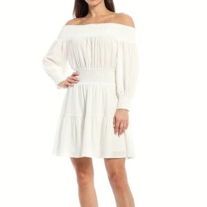 Gianni Bini Ella Long Blouson Sleeve Off-the-Shoulder Dress